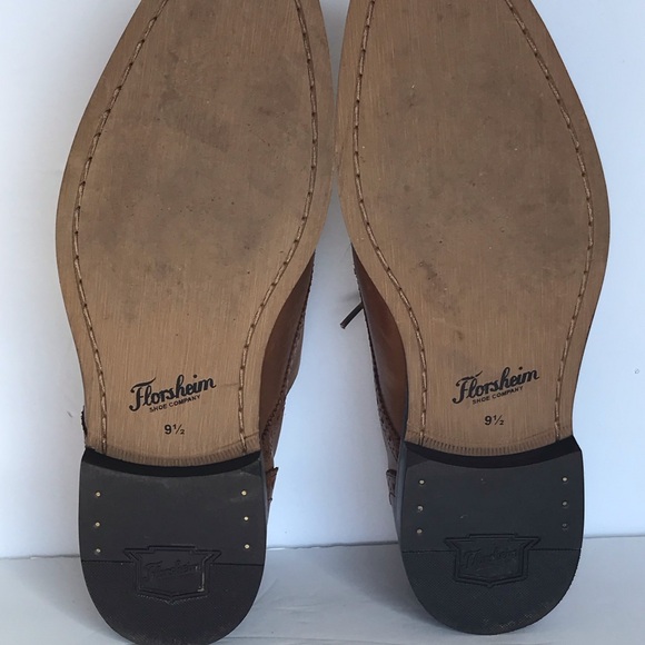 Florsheim Oxford Leather Dress Shoes Mens sz 9.5 Tan Brown Made in India #11589 main image 9